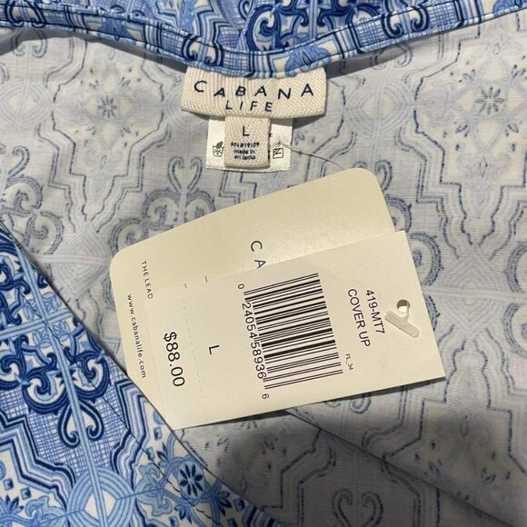 NEW Cabana Life Size Large  Top Cover Up SPF UPF Fringe - Picture 4 of 7